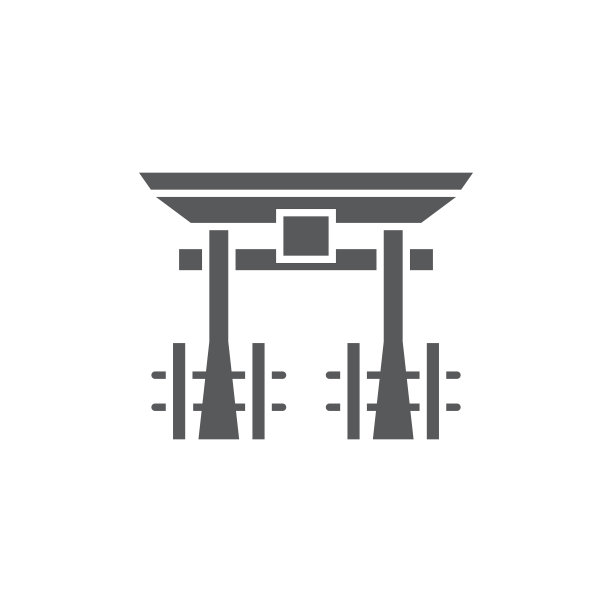 鸟居门矢量图标符号日本图标孤立在白色背景图片下载