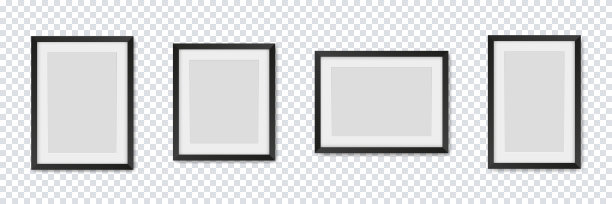 相框。矢量孤立的相框模型与透明的背景阴影。海报框架模型。股票向量。图片下载