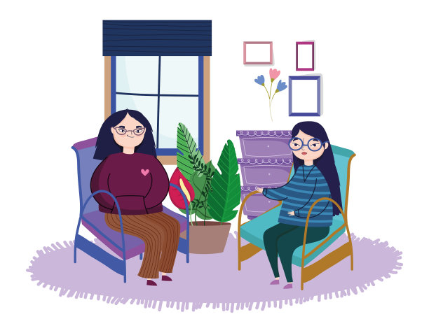 年轻女子坐在沙发客厅的植物图片下载