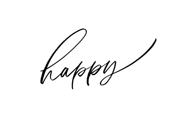 快乐字，矢量刷字。手绘现代毛笔书法孤立在白色的背景。图片下载