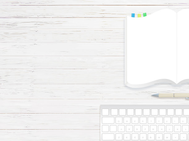 电脑键盘和文具背景插图图片下载