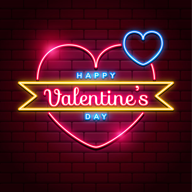 快乐的情人节背景与明亮的粉红色图片下载