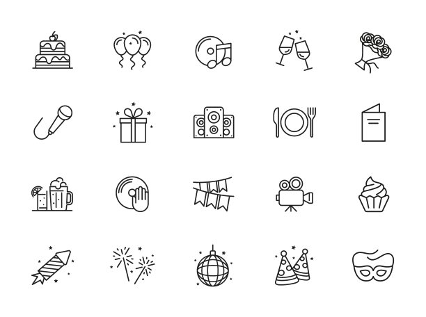 最小的政党线路图标设置图片下载