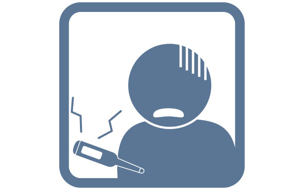 图标插图的人谁有一个发烧和生病图片下载