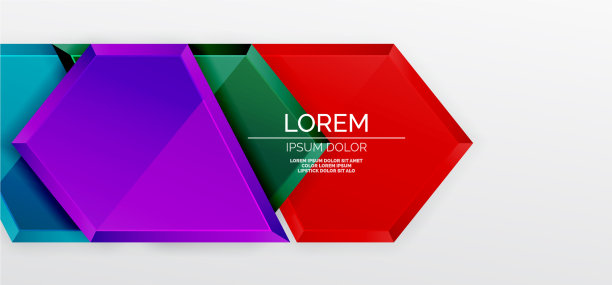 金属光泽闪亮的几何形状与3d效果图片下载