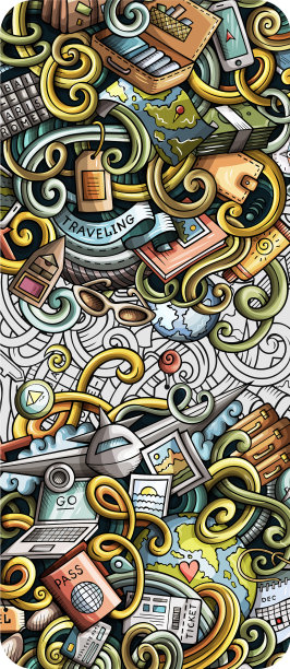 旅行手绘涂鸦横幅卡通详细图片下载
