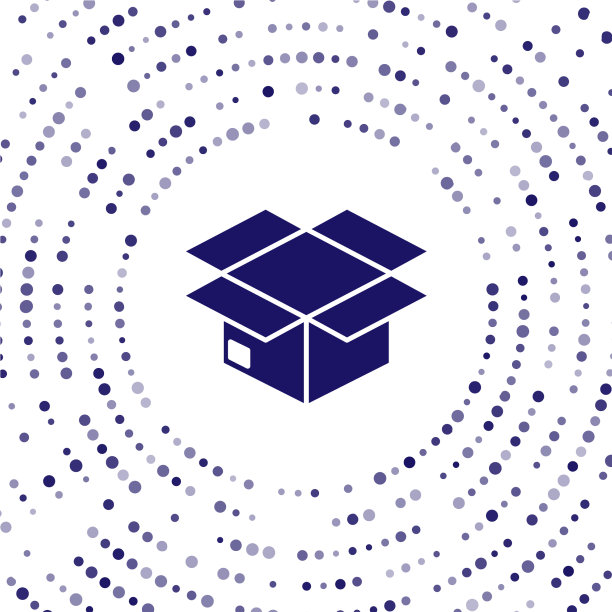 蓝色纸箱纸箱图标隔离在白色图片下载