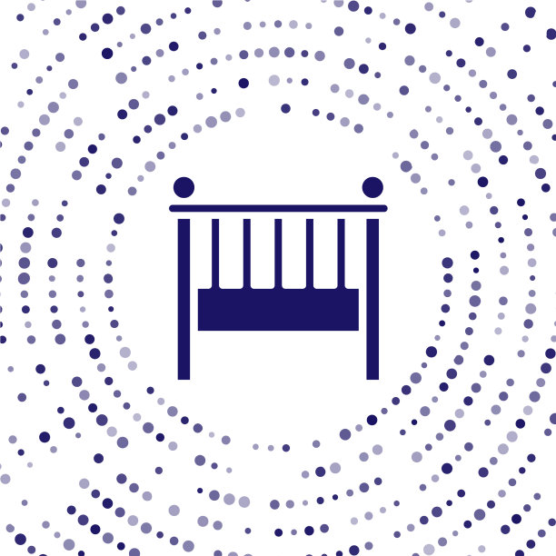 蓝色倒钩摇篮床图标孤立在白色图片下载