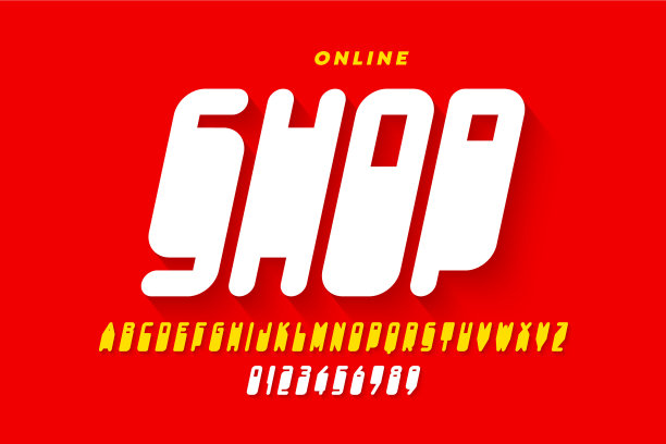 圆角风格的现代字体、字母和图片下载