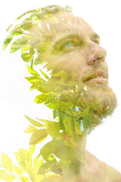 超现实创意双曝光人像图片下载