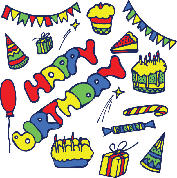 彩色生日贺卡图片下载