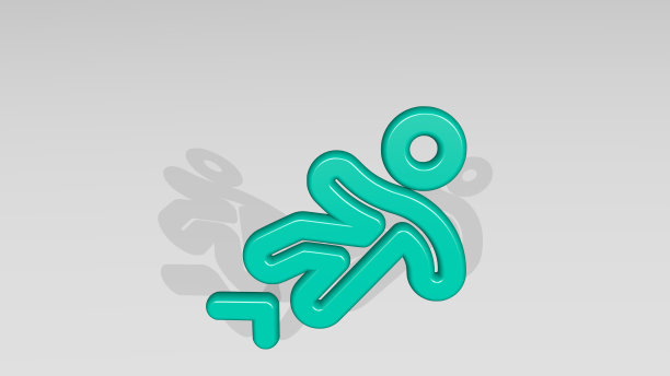 6、安全险阻崖立伴影。金属雕塑的3D插图在一个白色的背景与温和的纹理。图标和概念图片下载