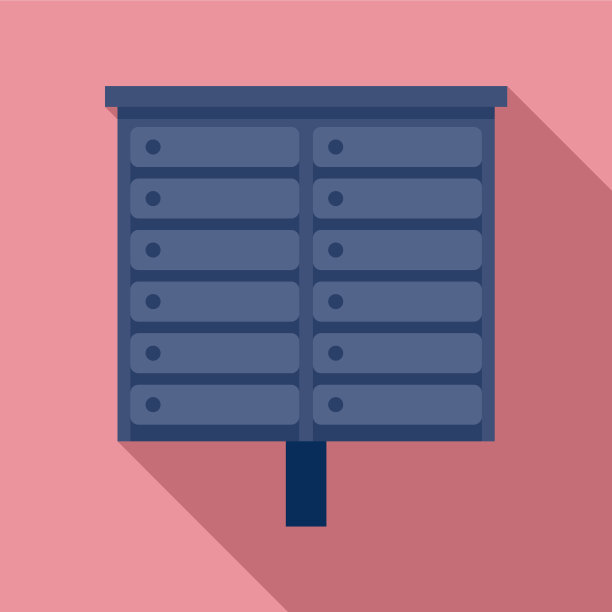 公寓邮箱图标扁平化风格图片下载