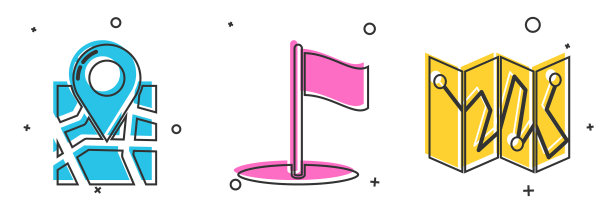 设置折叠地图与位置标记，旗帜和图片下载