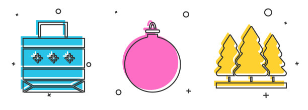 圣诞购物袋装纸圣诞球图片下载