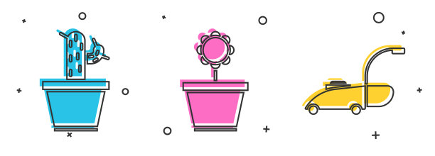 把仙人掌和多肉的放在花盆和花盆里图片下载