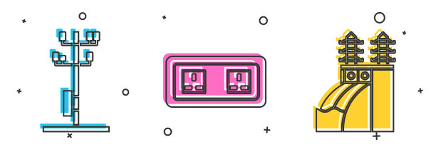 设置高压电力杆线路电气图片下载