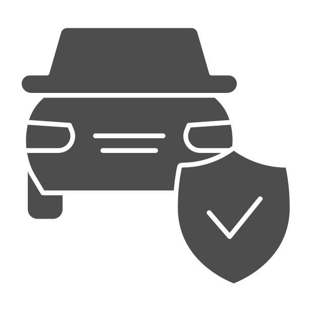 汽车保护标志与固体图标车辆图片下载