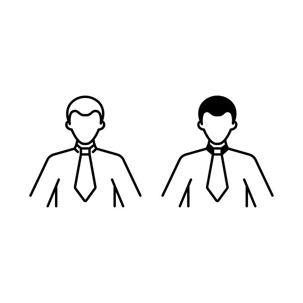 男性商人头像轮廓和字形图标图片下载