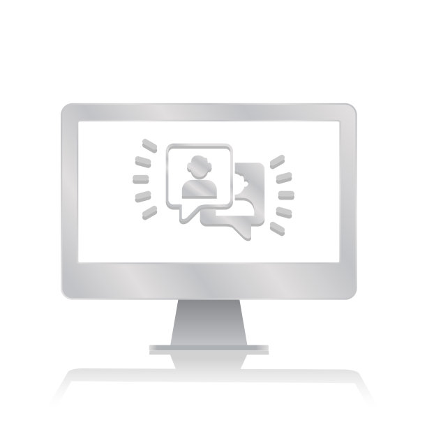 网络研讨会在线会议内的空白屏幕电脑显示器与反射极简现代图标矢量插图图片下载