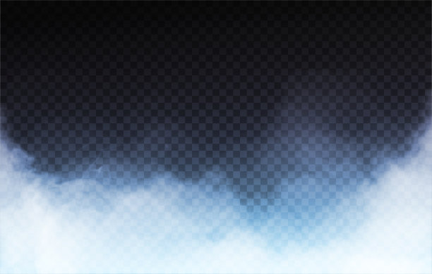 现实孤立烟雾效果与浅蓝色霓虹灯背光易于编辑适合运动设计不同的效果和装饰在黑色透明背景矢量插图EPS 10图片下载