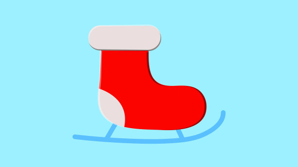 冬季背景上白色溜冰鞋的矢量插图图片下载