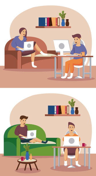 人们使用科技在家里工作图片下载