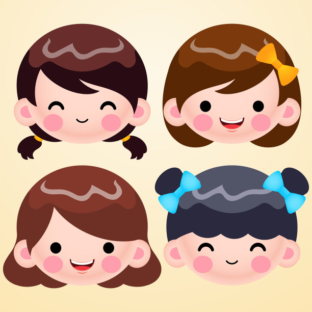 可爱的小女孩头像面对积极的情绪图片下载