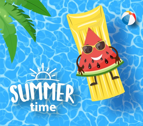 西瓜躺在床垫上，过了水图片下载