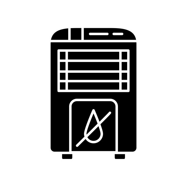 除湿机黑色字形图标图片下载