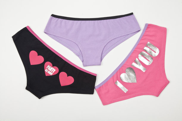 内衣;三内裤的女人，照片上的白色背景。图片下载