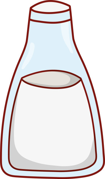 早餐食品奶瓶卡通孤立图标图片下载