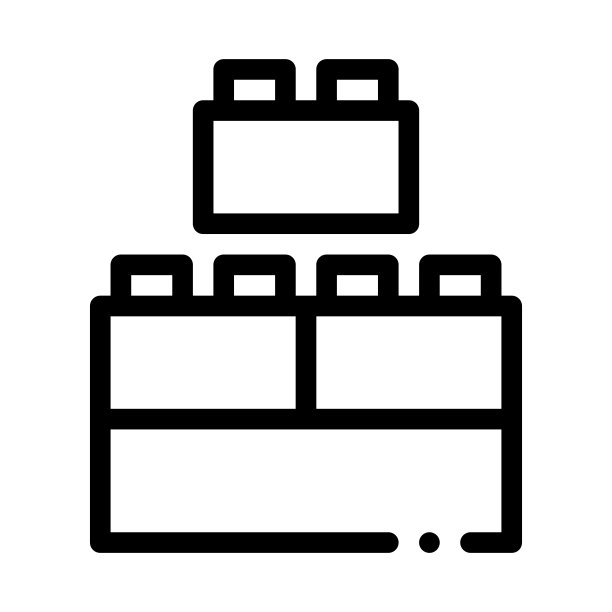 建筑积木图标矢量轮廓插图图片下载