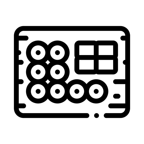 桌上的寿司卷套餐图标矢量轮廓插图图片下载