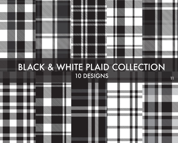 黑白格子格子无缝图案图片下载