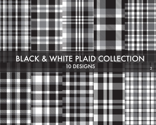 黑白格子格子无缝图案图片下载