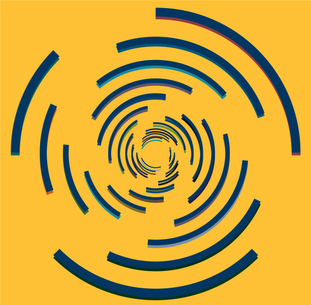 多色卷曲线圈旋转蜗壳形状图片下载