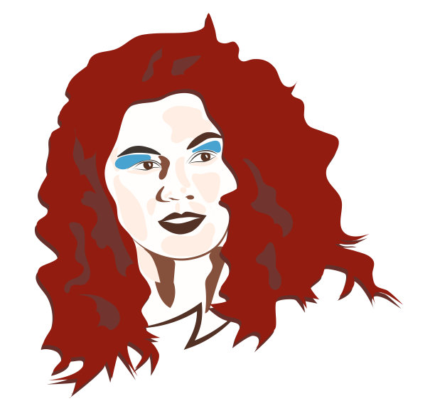 美丽的女孩脸矢量插图。图片下载