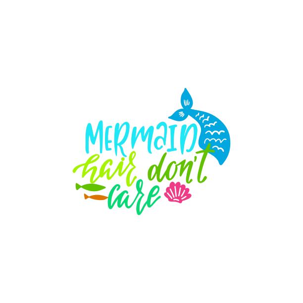 美人鱼矢量插图。夏日励志字短语。图片下载