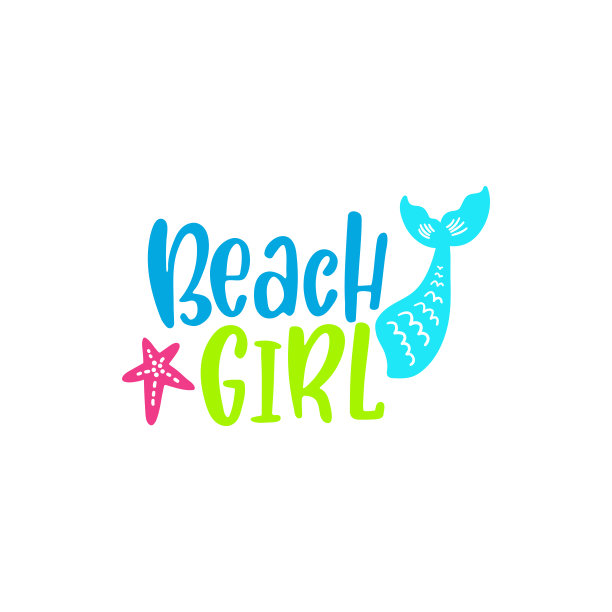 夏日励志字母短语-沙滩女孩。图片下载