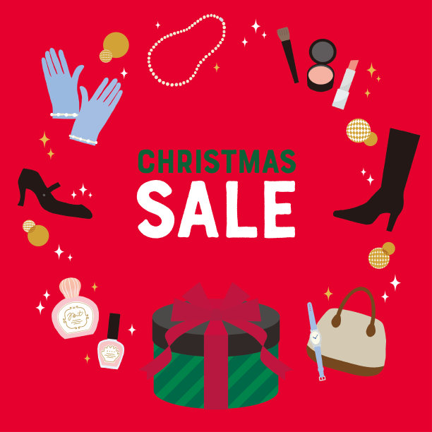 圣诞框架插图与红色背景图片下载