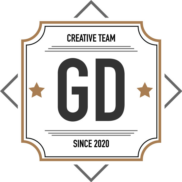 首字母gd在优雅的盒子标志设计图片下载