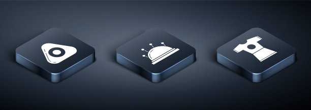 设置等距缝纫粉笔，妇女服装和针床和针图标。向量图片下载