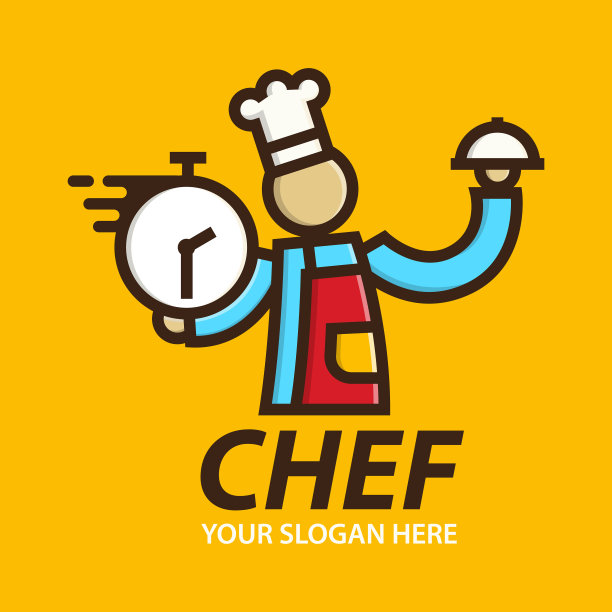 快速厨师标志交付设计模板图片下载