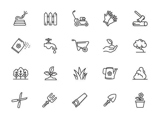 最小花园线图标设置图片下载