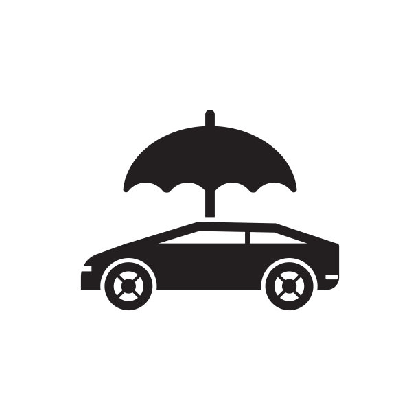 汽车保护图标黑色矢量插画图片下载