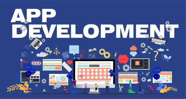 男人和女人思考分析创造性的工作与APP开发文本，平面设计插画创意现代的想法和概念向量。图片下载