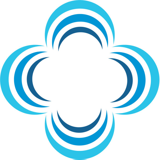 蓝色花卉装饰标志模板设计图片下载