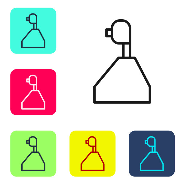 黑线挡图标隔离在白色背景。传输图标。设置图标的颜色方形按钮。矢量图图片下载