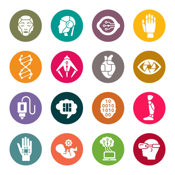 网络技术五颜六色的矢量图标图片下载